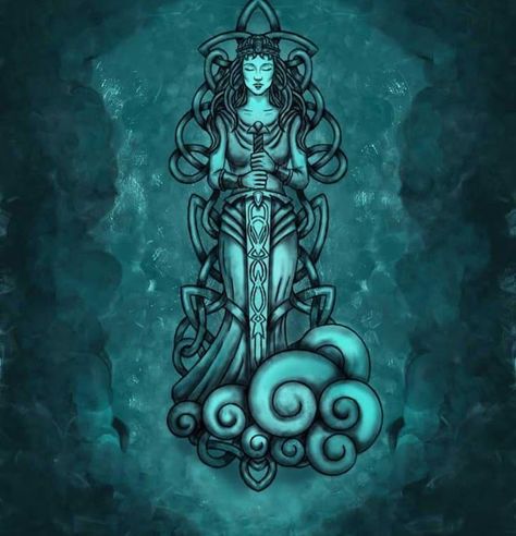 Michael's Tattoo Professional Studio Design For Tattoo, Lake Tattoo, Lady Of The Lake, Unique Tattoo Designs, Fairytale Illustration, Lake Art, Celtic Knots, Custom Tattoo Design, Dream Tattoos