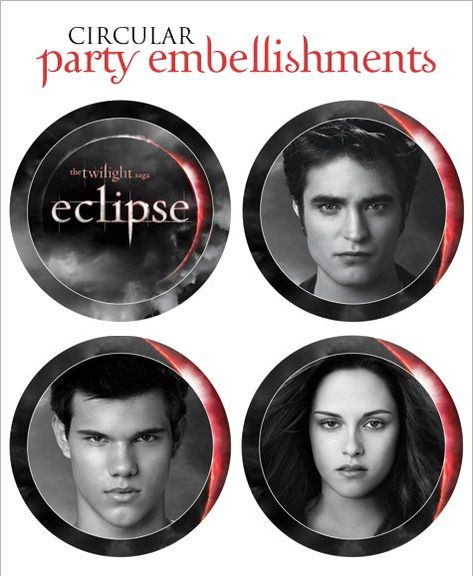 Free Printables: Eclipse Part 2 – Favor Tags & Embellishments Twilight Eclipse, Twilight Party, Eclipse Party, Vampire Party, Twilight Moon, Party Quotes, Red Lip Gloss, Twilight Cast, Twilight Fans