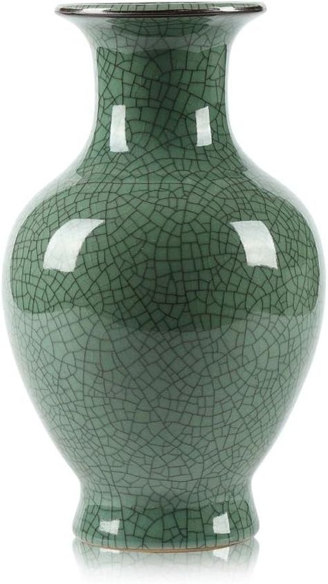 Amazon.com: Chinese Ceramic Art Handmade Antique ice Crack Glaze vases Big China Porcelain Flower Bottle Vase for Home Decoration(Green) : Home & Kitchen Ceramic Art Handmade, Special Aesthetic, Farmhouse Vase, Flower Bottle, Chinese Vase, Tang Dynasty, Green Vase, Chinese Ceramics, Porcelain Flowers