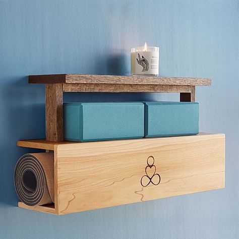 Yoga Nook, Yoga Corner, Yoga Storage, Home Yoga Room, Yoga Mat Holder, Yoga Mat Storage, Diy Yoga, Meditation Bench, Flow Yoga