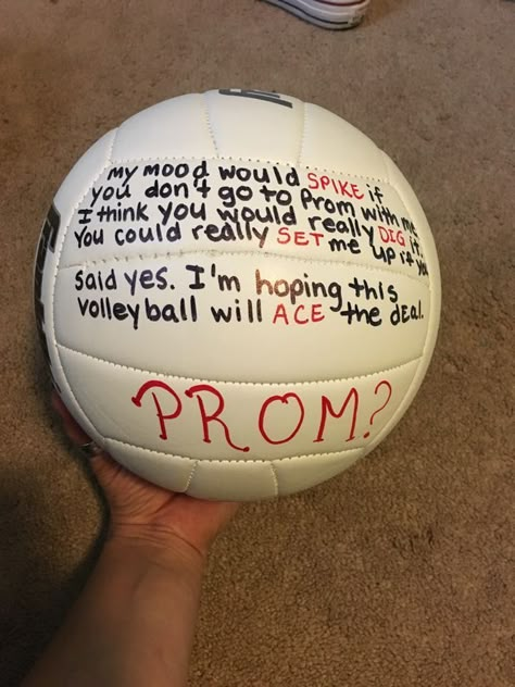 Volleyball Promposal, Family Matter, Complex Emotions, Cute Homecoming Proposals, Cute Prom Proposals, Asking To Prom, Dance Proposal, Volleyball Memes, Volleyball Skills