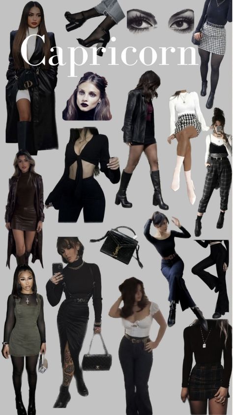 Cap Rising Aesthetic, Capricorn Dress To Impress, Capricorn Birthday Outfits, Lilith Aesthetic Outfit, How To Dress Like A Capricorn, Capricorn Rising Aesthetic Outfits, Venus In Capricorn Outfit, Capricorn Rising Outfits, Sagittarius Venus Fashion