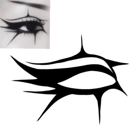 Eyeliner Drawing, Eyeliner Ideas, 2021 Makeup, Eyeliner Designs, Drag Make-up, Punk Makeup, Makeup Drawing, Alt Makeup, Graphic Makeup