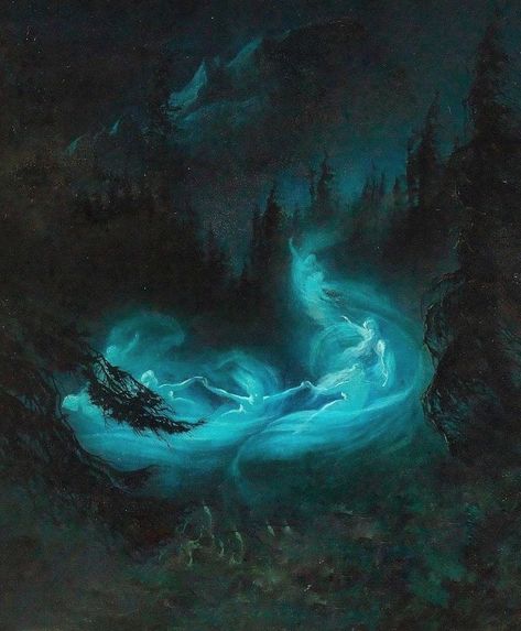 Karl Wilhelm Diefenbach, Fairy Dance, Fairies Dancing, Dance Paintings, Rpg Map, Fairytale Art, Wow Art, Ethereal Art, Mini Canvas Art