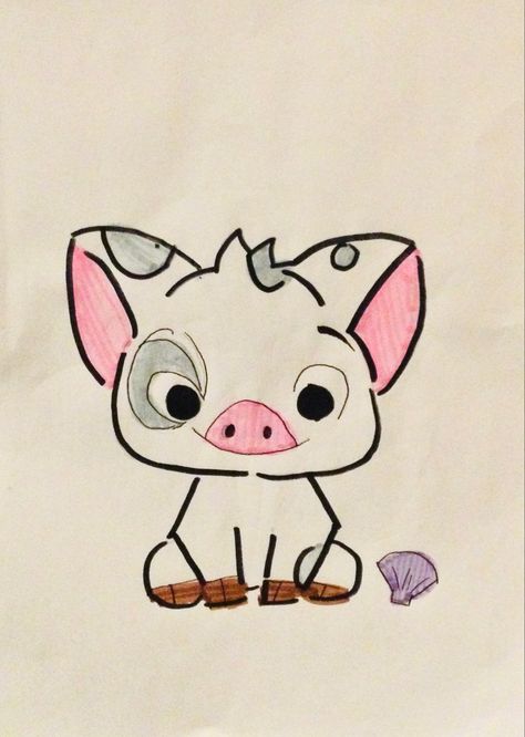 Ideas For Drawing Disney, Cute Cartoon Easy Drawings, Pua Drawing Easy, Kresby Disney Cute, Simple Disney Drawings, Easy Disney Drawings Simple, Cute Disney Sketches, Easy Cartoon Drawings Disney, Disney Doodles Simple