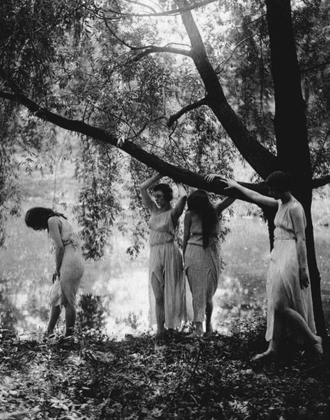 under-the-gaslight: Wood Nymphs c. 1917 Wow Photo, Four Women, Wood Nymphs, Summer Poses, Vintage Witch, Season Of The Witch, Alphonse Mucha, Witch Aesthetic, 영감을 주는 캐릭터