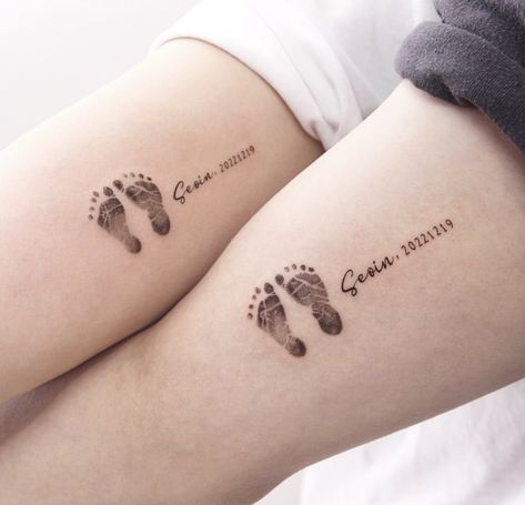 Newborn Tattoo Ideas Parents, Tattoo For New Baby, Tattoo For Your Kids, Mommy Tattoos Son, Son Name Tattoo, Baby Tattoos For Moms Unique, Baby Name Tattoo Ideas, First Baby Tattoo Ideas Mom, Tattoos For Baby