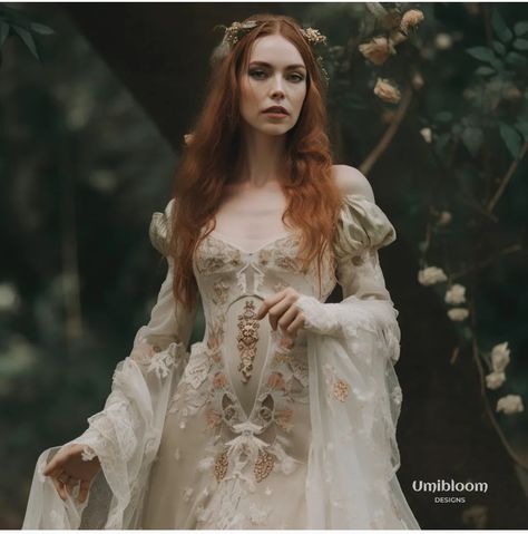 Elven fairy dress made for inspiration with ai #elvendress #fairydress #forestcore #forestwedding #celtic #weddingdress Elven Fairy, Elven Wedding, Book Themed Wedding, Elven Dress, Green Wedding Dresses, Old Fashion Dresses, Fantasy Dresses, Fantasy Gowns, Medieval Dress