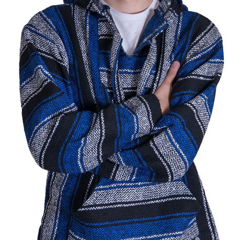 Orizaba Original Baja Hoodie Black White Blue Classic Drug Rug S M L XL 2XL 3XL #OrizabaOriginal Autumn Jacket Women, Baja Hoodie, Womens Jackets Casual, Dana Point, Onesie Pajamas, Rug Black, Blue White And Black, Winter Jackets Women, Athletic Outfits