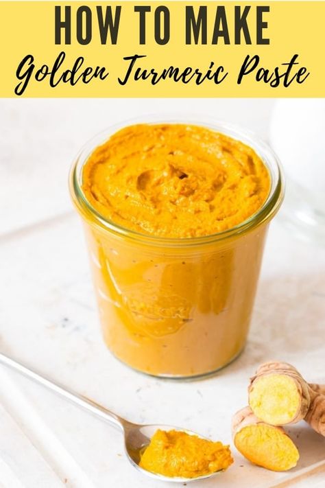 Learn how easy it’s to make golden turmeric paste that offers so many health benefits and can be used in so many ways beyond golden turmeric latte.This bright golden paste recipe has so many healing properties and is so much better and cheaper to make your own paste at home. #homemaderemedy #turmericpaste #goldenmilk #coconutoil #benefitsofturmeric #facemasks #turmericbenefits #remedyforcold Golden Paste Recipe, Golden Paste, Golden Milk Recipe, Turmeric Paste, Healthy Nutrition Plan, Turmeric Milk, Turmeric Recipes, Paste Recipe, Turmeric Latte