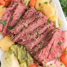 Corned Beef and Cabbage is easy to make on the stovetop! With just six ingredients and a little patience, you can have this traditional Irish boiled corned beef with cabbage, potatoes, and carrots ready for St. Patrick's Day or any day of the year! Corned Beef On Stovetop, Brisket And Cabbage, Corned Beef Boiled, Cabbage Ideas, Pressure Cooker Corned Beef, Potatoes Cabbage, Cabbage Potatoes, Boiled Cabbage, Boiled Dinner