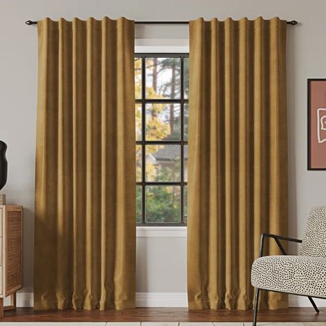 Ewert Velvet Noise Reducing Thermal Extreme 100% Blackout Back Tab Curtain Panel Sun Zero, Dark Panels, Tab Curtains, Cozy Fall Decor, Kitchen Blinds, Grey Panels, Thermal Curtains, Colorful Curtains, White Paneling