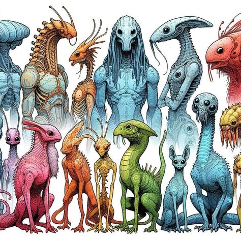 Alien Anatomy, Creature Anatomy, Alien Drawings, Trippy Drawings, Arte Alien, Alien Concept, Alien Design, Alien Concept Art, Mythical Creatures Art