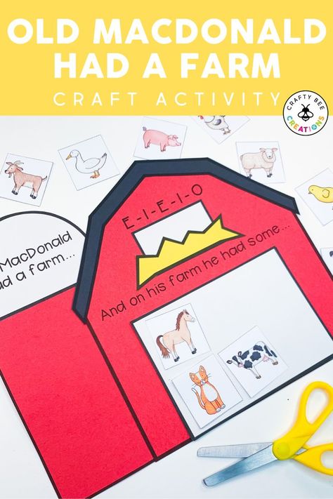 Sing Old MacDonald and create this fun, interactive craft with your kids. The craft is easy to prep and fun to complete. It's great for fall and back to school and makes a great story-telling piece. Old Mcdonald Had A Farm, Preschool Farm, Old Macdonald Had A Farm, Old Mcdonald, Cute Bulletin Boards, Farm Craft, Old Macdonald, Science Literacy, School Lesson Plans