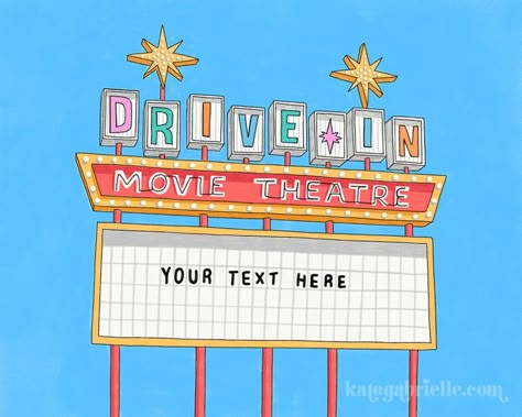 Summer Bujo, Theatre Drawing, Date Movie, Theatre Illustration, Theater Marquee, Persuasive Essay Topics, Movie Marquee, Theatre Sign, Drive In Movie Theater