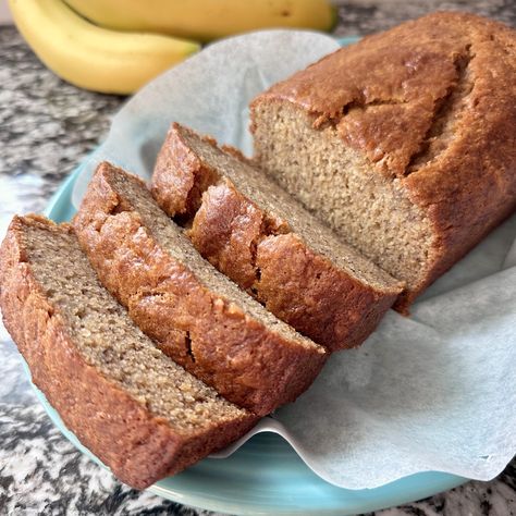 Banana Bread (Egg, Dairy, & Nut Free) - Safely Delish No Egg Banana Bread Recipe, Egg Free Banana Bread, No Eggs Banana Bread, No Egg Banana Bread, Egg Free Banana Bread Recipe, Egg Less Banana Bread, Eggless Banana Bread Recipe Egg Free, Vegan Corn Muffins, Egg Free Muffins