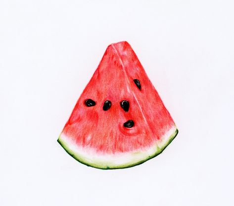 Watermelon Slice Painting, Watercolor Objects, Watermelon Tattoo, Watermelon Drawing, Watermelon Dessert, Watermelon Watercolor, Running Illustration, Watermelon Illustration, Watercolor Watermelon