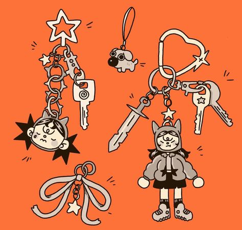 more keychains 🔑✨ #drawing #digitalart #keychain #sketch #doodle Character Keychain Ideas, Keychain Tattoo, Chibi Doodles, Keychain Drawing, Chibi Keychain, Art Corner, Circle Art, Arte Inspo, Doodle Sketch