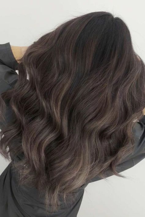 Ash Brown Dimensional Hair Ash Brown Dimensional Hair, Brown Ashy Hair, Dark Brown Ashy Hair, Dark Dimensional Hair, Brown Dimensional Hair, Dark Brunette Balayage Hair, Dark Ash Brown Hair, Ashy Brown Hair, Dark Brunette Balayage