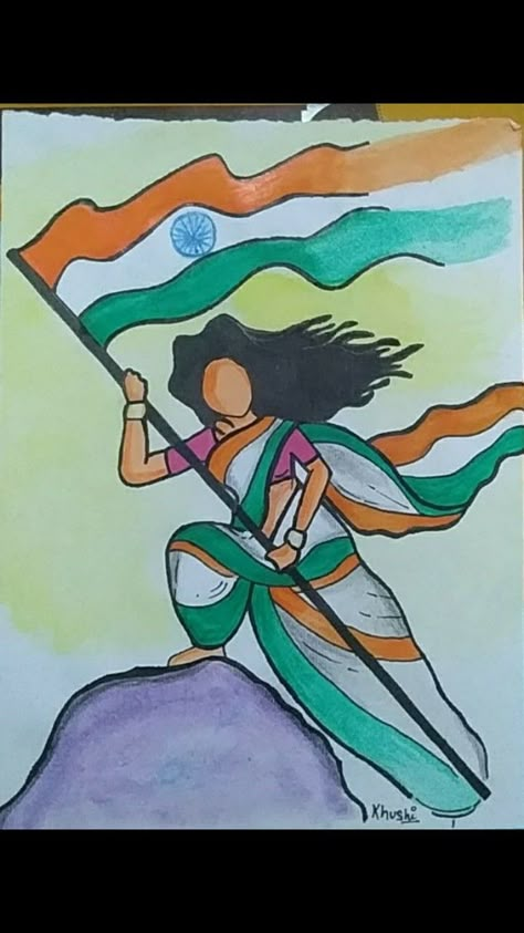 Independence Day Poster Drawing Ideas, Independent Day Drawing 15 August, 15 August Independence Day Sketch, Indipendente Day Drawing Idea, Independent Day Drawing Ideas, 15 August Independence Day Drawing, Religious Drawings, Stamp Drawing, Army Drawing