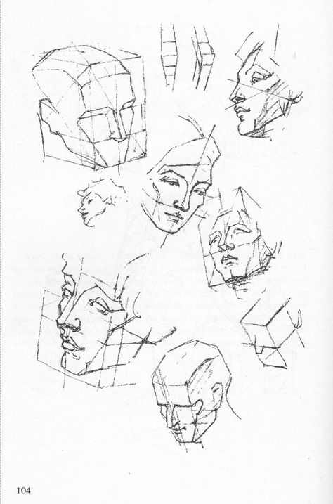 from Bridgeman's Complete Guide to Drawing from Life -- Cube Construction of the Head George Bridgman, Drawing The Human Head, Head Anatomy, Face Anatomy, Drawing Hands, Drawing Heads, Anatomy For Artists, Human Head, Character Sketches