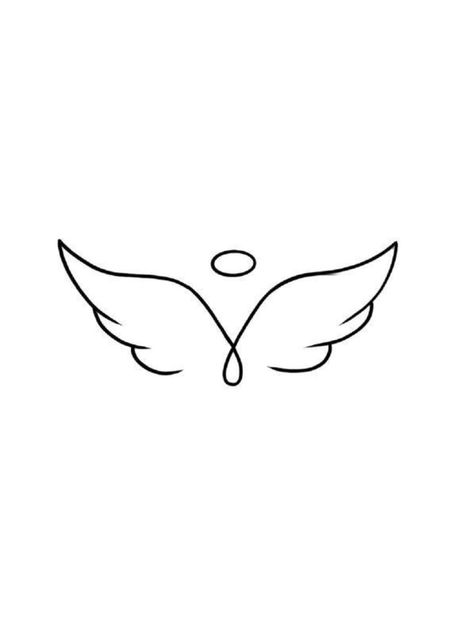 Wings Line Drawing, Angel Wings Doodle, Angel Wings Drawing Easy, Simple Angel Drawing, Wings Doodle, Angel Wings Easy, Simple Angel Wings, Simple Angel Tattoos, Guitar Outline