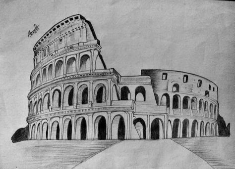 Colosseum Drawing Sketch, Colosseum Drawing, Gothic Architecture Drawing, History Drawings, Architecture Drawing Sketchbooks, Swans Art, Architect Drawing, Interior Design Drawings, Art Sketches Doodles