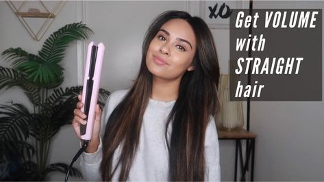 Volume Straight Hair, Straighten My Hair, Straight Iron, Curls With Straightener, L'ange Hair, Volume Curls, Le Duo, Hair Techniques, Flat Iron Hair Styles