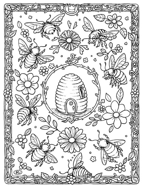 Earthy Coloring Pages, Summer Coloring Sheets Aesthetic, Cottagecore Colouring Pages, Coloring Pages Cottagecore, Cottage Core Coloring Pages, Grunge Coloring Pages, Pretty Coloring Pages, Cottagecore Coloring Pages, Easy Mandala Coloring Pages