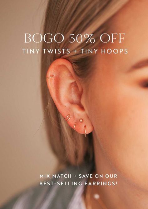 Tiny Twists & Tiny Hoops BOGO 50% Off Hello Adorn Earrings, Tiny Twist Earrings, Hello Adorn, Twist Earrings, Adornment Jewelry, Tiny Hoop Earrings, Bogo Sale, Buy One Get One, Earings Piercings