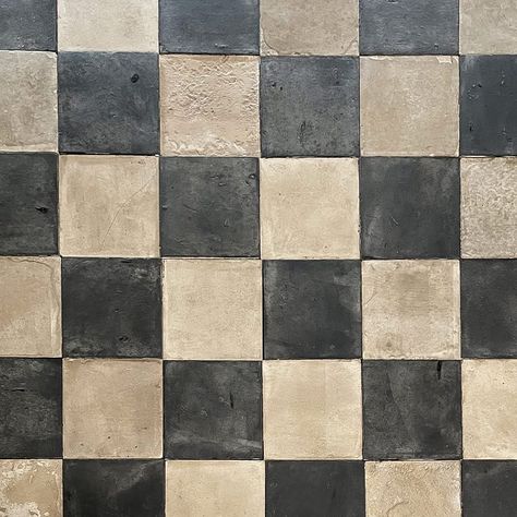 Antique check floor in limestone Limestone Checkered Floor, Terracotta Checkered Floor, Checkered Floor Tiles, Checkered Floor Kitchen, Check Floor, Antique Stone Flooring, Terracotta Floor Tiles, Checkered Floor, Floor Grout