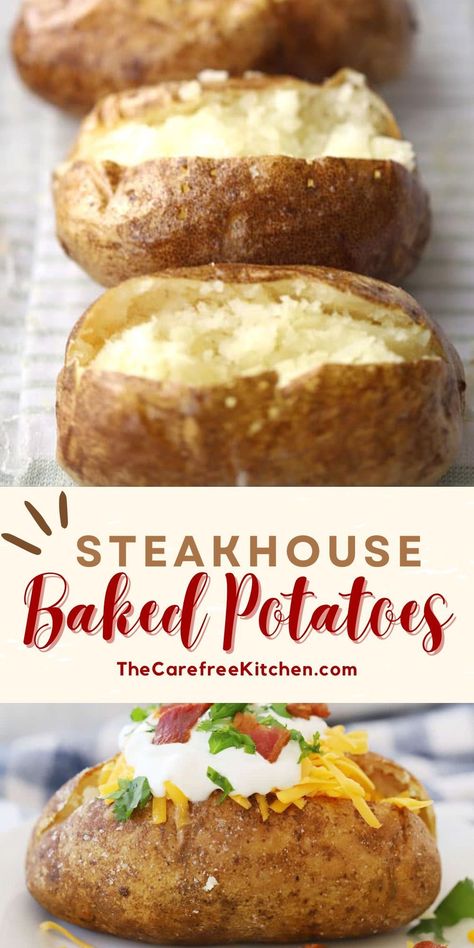 Texas Roadhouse Baked Potatoes, Baked Potoes Recipes Oven, Steakhouse Baked Potatoes, Roasting Recipes, Best Baked Potatoes, Boneless Ham, Bake Potato, Potato Oven, Russet Potato Recipes