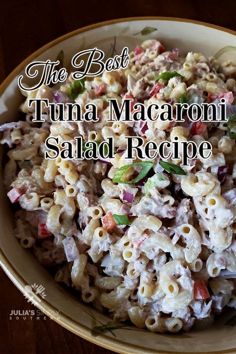 The Best Tuna Macaroni Salad Recipe with delicious diced vegetables in a perfectly seasoned creamy dressing that you'll love! Best tuna mac ever! Enjoy this tuna macaroni salad as a simple meal or as a side dish. Tuna Macaroni Salad Recipe, Mac Salad Recipe, Tuna Macaroni Salad, Best Macaroni Salad, Tuna Salad Pasta, Macaroni Salad Recipe, Creamy Dressing, Tuna Salad Recipe, Diet Smoothie Recipes