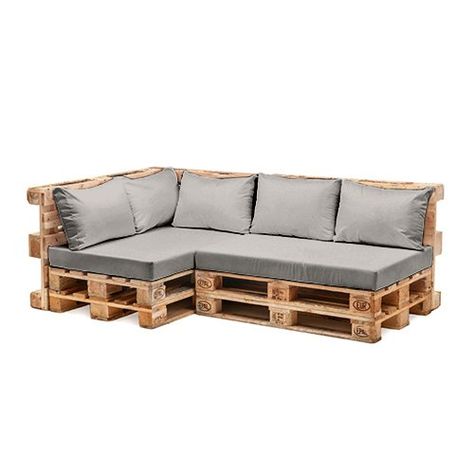 Grey Water Resistant Pallet Furniture 1 Piece Hollowfibre Back Cushion Only: Amazon.co.uk: Garden & Outdoors Green Pallet, Pallet Bank, Pallet Furniture Plans, Sofa Santai, Pallet Lounge, Pallet Seating, Pallet Garden Furniture, Pallet Patio Furniture, Outdoor Wood Furniture