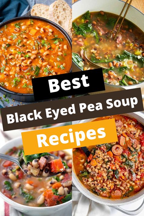 TOP 14 BLACK-EYED PEA SOUP RECIPES FOR COMFORT Black Eyed Pea Soup Crock Pot, Blackeye Pea Soup, Black Peas Recipe, Black Eye Peas Recipes Easy, Blackeyed Pea Soup, Frozen Black Eyed Peas Recipe, Black Eyed Peas Recipe Vegetarian, Pea Soup Recipes, Primal Meals