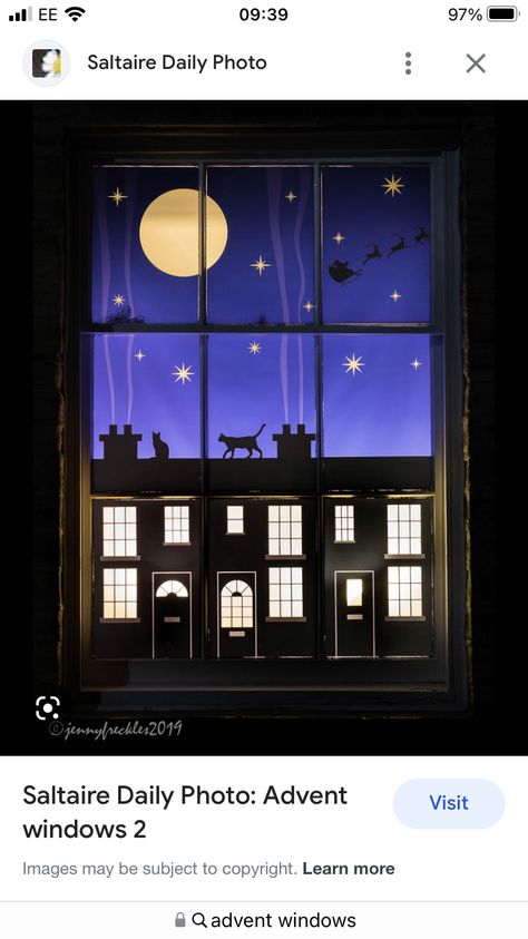 Christmas Advent Window Display, Christmas Advent Window, Advent Window Ideas, Advent Windows, Halloween Windows, Xmas Window, Christmas Window Display, Winter Window, Christmas Window Decorations