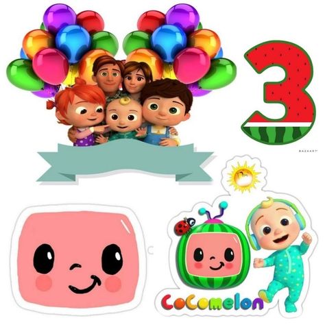 Coco Melon Cake Topper Printable Free, Cocomelon Cake Topper Printable Free Happy Birthday, Karioka Recipe, Topper Cocomelon, Lego Cake Topper, Cocomelon Cake, Baby Boy Cake Topper, Baby Shower Images, Edible Image Cake Topper