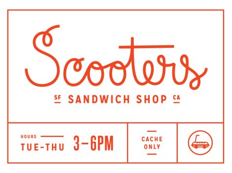 Scooters Sandwich Shop branding Sandwich Shop, Sandwich Board, Typo Logo, Sandwich Shops, Visual Identity Design, Restaurant Branding, Graphic Design Fun, Vintage Lettering, Vintage Typography