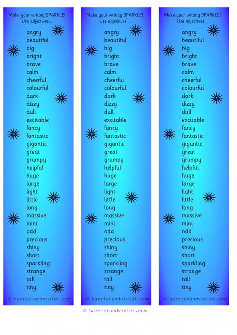 Adjective Word List or Book Mark - Wow words - Printable Teaching Resources - Print Play LearnA simple adjective word list suitable for Year 1 and 2 classes.A lovely free teaching resource for an Early Years (EYFS), KS1, KS2, Primary and Secondary classroom. This resource can be used to support both children and teachers. Adjective Word List, Adjective Words, Wow Words, Secondary Classroom, Descriptive Words, Classical Conversations, Free Teaching Resources, Word Free, School English