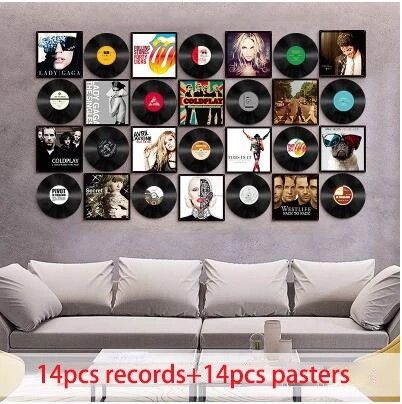 Records On Wall Aesthetic, Record Wall Decor, Music Room Design, Record Wall Art, Vinyl Records Wall, Cd Wall, Records Wall, Home Music Rooms, Vinyl Record Display