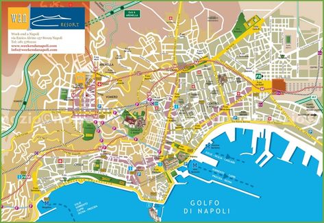 Naples tourist city centre map Map Of Italy Cities, Naples Map, Tourist Map, Italy Map, Naples Italy, Detailed Map, Useful Tips, City Centre, Tourist Attraction