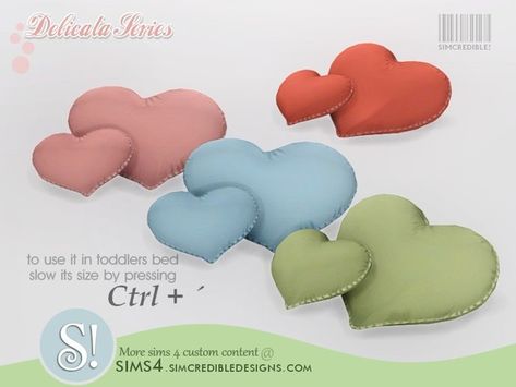 Delicata heart shaped pillows by SIMcredible! Heart Shaped Lips, Shaped Pillows, Cafe Creme, Love Cafe, Sims 4 Bedroom, Sims 4 House Plans, Heart Pillows, Sims 4 House Design, Sims 4 Cc Furniture