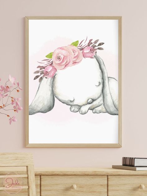 Woodlands Floral Bunny, Watercolour Nursery Bunny print, Girl Nursery Wall Art prints, Little girls room, Nursery wall decor, nursery prints, kids room prints, girls room decor, baby room prints, baby girl gifts, playroom prints, nursery bunny print, nursery rabbit print, woodlands rabbit, woodlands bunny, pink bunny print, floral bunny print, woodlands animals Bunny Nursery Theme, Baby Room Prints, Bunny Sketches, Woodland Rabbit, Woodland Bunny, Bunny Room, Bunny Nursery, Kids Room Prints, Nursery Wall Art Girl