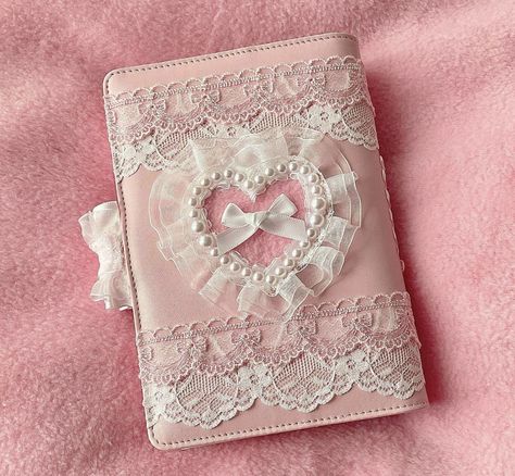 Binder Decoration, Instagram Journal, Coquette Winter, Pink Journal, Bows Pink, Diary Covers, Sketchbook Cover, Pretty Journals, Diy Journal Books