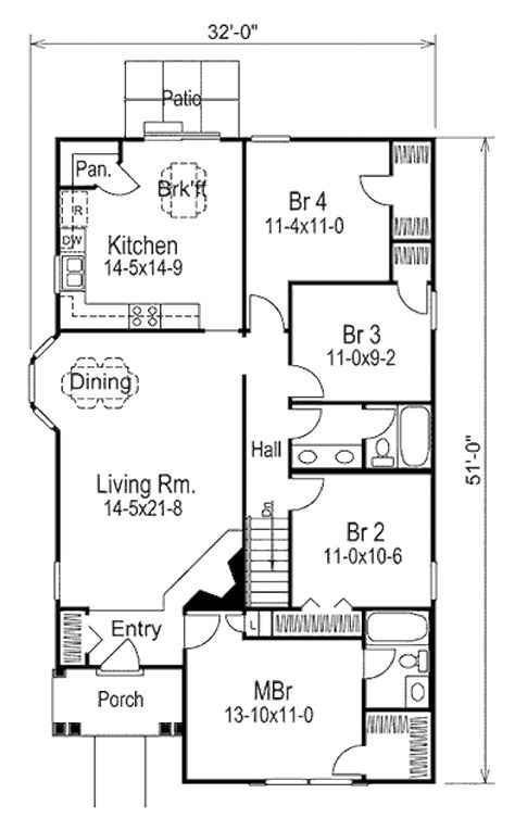 Vacation House Plans, Narrow House Plans, Small Floor Plans, Narrow Lot House Plans, Allison Ramsey, Houses Plans, 4 Bedroom House Plans, Small House Floor Plans, Garage House Plans