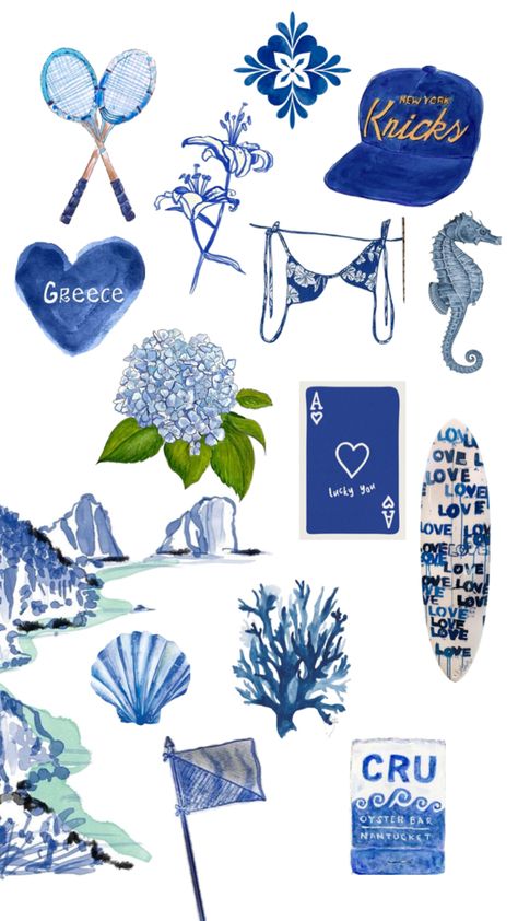 Cute Blue Asthetics, Coastal Aesthetic Wallpaper, Blue Collage Wallpaper, Collage Wallpaper Iphone, Computer Wallpaper Pattern, Blue Collage, Nautical Wallpaper, Country Aesthetic, Collage Wallpaper