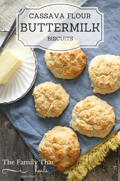 Cassava Flour Buttermilk Biscuits Easy to Cook Recipe Cassava Rolls, Cassava Flour Biscuits, Gelatin Egg, Cassava Recipes, Buttermilk Biscuit Recipe, Paleo Biscuits, Cassava Recipe, Cassava Flour Recipes, European Butter