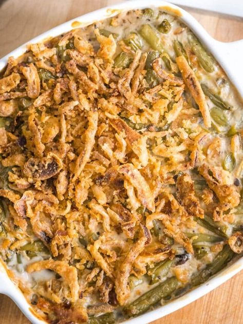 Campbell's Green Bean Casserole - Upstate Ramblings Green Bean Casserole Campbells, Upstate Ramblings, Best Green Bean Casserole, Homemade Green Bean Casserole, The Best Green Beans, Monterey Chicken, Classic Green Bean Casserole, Complicated Recipes, Green Bean Casserole Easy