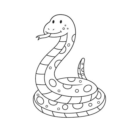 Free vector hand drawn snake outline | Free Vector #Freepik #freevector #animal-outline #line-art #outline #animal-drawing Snake Outline Drawings, Snake Clipart Black And White, Snake Simple Drawing, Snake Drawing Simple, Animal Outline Drawing, Snake Drawing Sketches, Snake Line Art, Snake Draw, Snake Picture