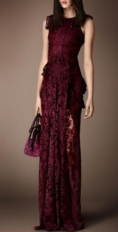 Burberry Prorsum gown Pre Fall Fashion, Fall 2014 Fashion, Embroidered Lace Dress, Burberry Prorsum, 2014 Fashion, Gorgeous Gowns, Looks Style, Elie Saab, Beautiful Gowns